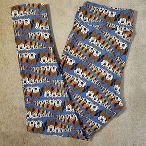 LuLaRoe x Disney Minnie Mouse Women's Leggings Tall & Curvy 12-18 Blue Brown